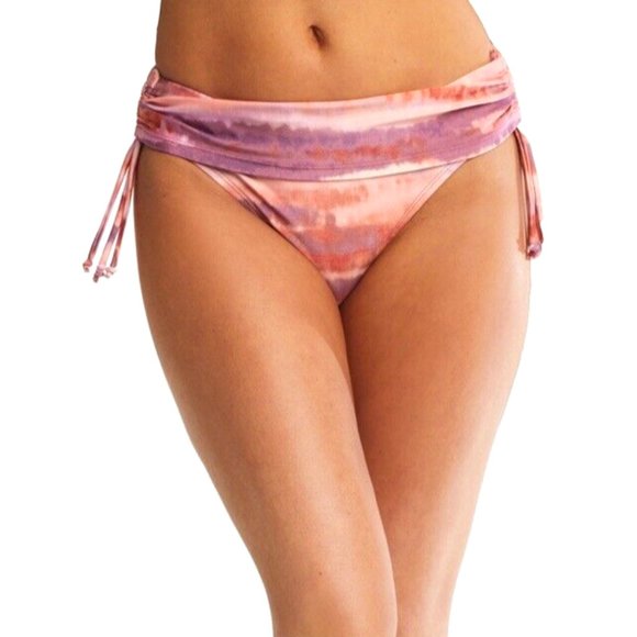 TIME TRU 3X Women 24W-26W Clay Brick Tie Dye Tassel Low Rise Bikini BOTTOM NEW - Picture 4 of 8